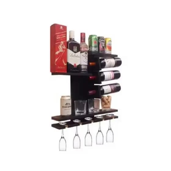 Adega Decorativa MDF Porta Vinhos e Bebidas para Cozinha e Área Gourmet | Suporte para Garrafas