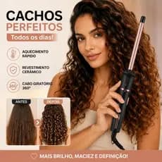 Modelador de Cabelo Profissional Cerâmica 9mm Bivolt Cachos Definidos 2026！