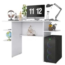 Mesa para Computador Gamer Branca – Escrivaninha com Nicho SMV