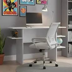 Mesa Gamer Com Cadeira Ergonômica Mesh Kit Completo Para Escritório Home Office Confortável