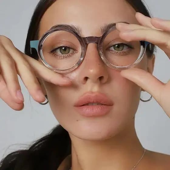 Óculos Retro Femininos Anti-Luz Azul, Armação Redonda Colorida, Moda Moderna, Adequados para Leitura Diária e ao Ar Livr