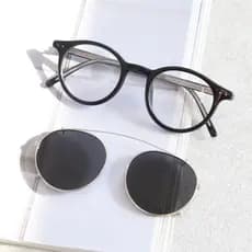 Armações de Óculos Polarizados Redondos Vintage Clip-On Tendência Óptica Clips Rebite são Adquiridos Separadamente