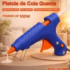 Pistola de Cola Quente Profissional 20W ou 100W Bivolt – Aquecimento Rápido, Multiuso DIY Bivolt 110-220V