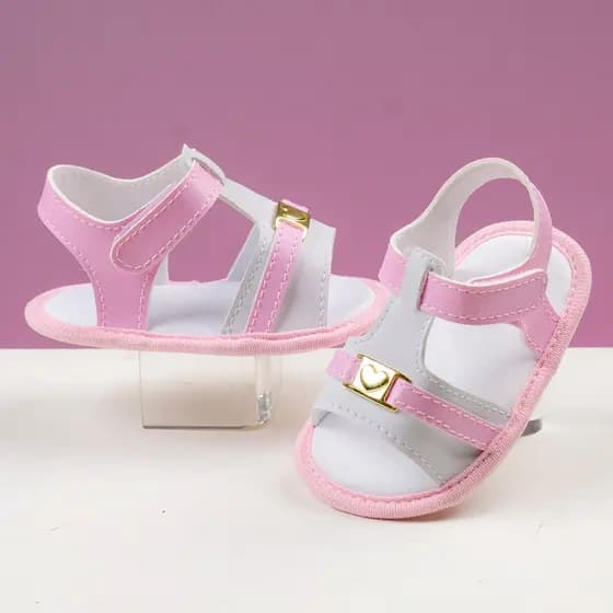Sandália Menina Infantil Confortável Rosa Bebê Recém Nascido Original Lisa Shoes Envio Rápido