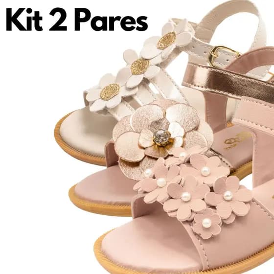 Kit 2 Pares De Sandália Infantil Menina Confortável Feminina Criança Promoção Envio Rápido