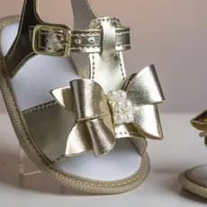 Sandália Meninas Infantil Bebês Laço Confortável Feminina Lisa Shoes Compre Já