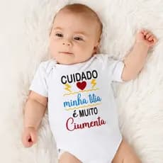 Body Bebê Frase Titia Ciumenta 100% Algodão