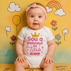 Body Bebê Frase Sou a Princesa da Titia