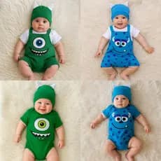 Body Bebê Temático Mesversário Kit 3 Peças 100% Algodão