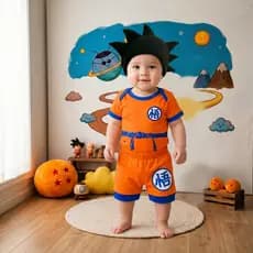 Body Bebê Goku Temático Mêsversário Conjunto DragonBall