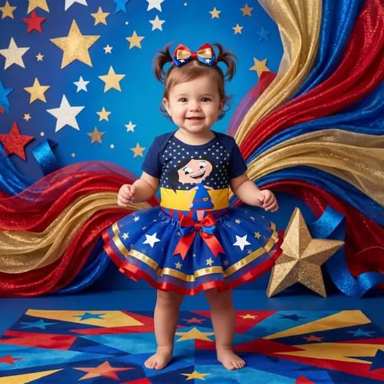 Body Bebê Show da Luna Tématico Mêsversário Kits e Conjuntos