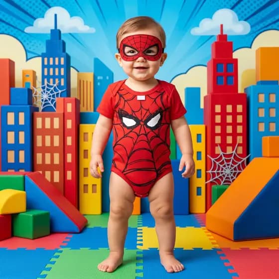 Body Bebê Homem Aranha Temático Mêsversario Conjunto