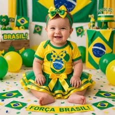 Brasil Body Bebê Temático Infantil Primeira Copa