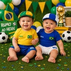 Body Bebê Brasil Infantil Menino Mesversário Short Boné