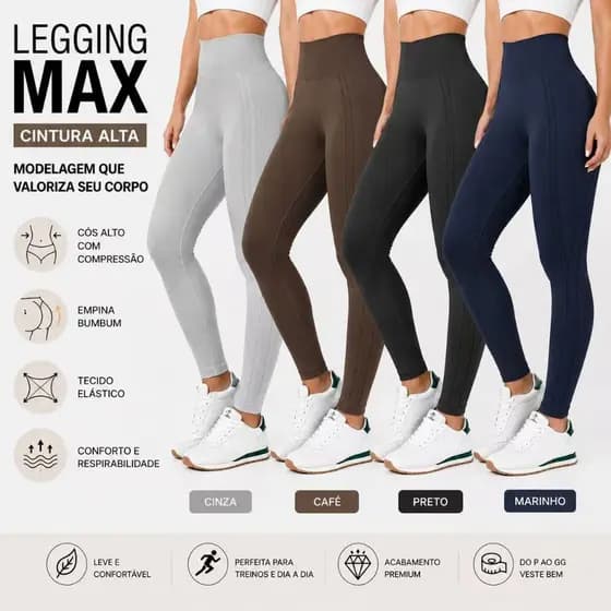 Calça Legging Com Cós Alto Ventilação Estratégica E Flexibilidade Para Treinos Sem Transparência