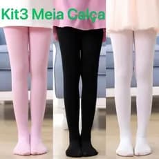 KIT Meia Calça Grossa Lisa Bebê Infantil Juvenil Fio 80 Meia Para O Frio Inverno Menino Menina Unissex