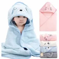 NOVAToalha De Banho Infantil Com Capuz Felpuda Infantil Bebe Crianca Bichinhos Grande 80 x 80cm