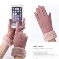 Luva Feminina inverno Touch Screen com forro de pelúcia