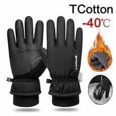 Luvas Impermeáveis De Inverno Com Tela Sensível Ao Toque De Lã Antiderrapante Quente De Dedo Inteiro Bicicleta