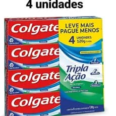 Kit de 4 Creme Dental Colgate Tripla Ação Pack Leve Maxima Proteção Anticarie 120 g cada (480g)