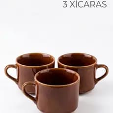 Kit 3 xicaras canecas Resistente Lisa de Vidro Conjunto na cor Marrom ideal para café Cappuccino Envio Imediato