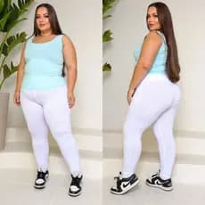 Calça Legging Feminina Plus Size Básica Legging Cintura Alta