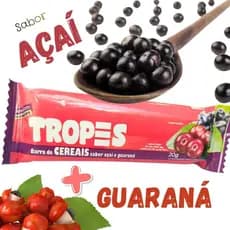 Barra de Cereais Açai e Guaraná Cereal Tropes 20g Kit com 05 barras