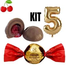 Kit 5 unidades Bombom Cereja Licor Trufa  30g  Cacau Show