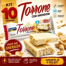Torrone Amendoim Kit 10 barras 45g Original Montevérgine