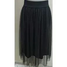 Linda Saia midi Comprida Tule Com Brilho Moda Evangélica Casual Estilosa