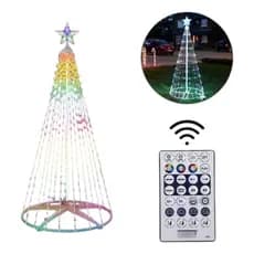 Árvore De Natal Desmontável Com 17 Fitas Led 255 Luzes 1,80m
