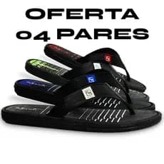 sandália kit 4 pares  chinelo masculino estilo moderno e versátil  leve e  confortável