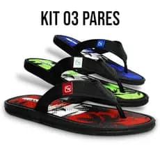 Kit 3 Pares sandália masculina chinelo mascolino chinela chinelo masculino antiderrapante