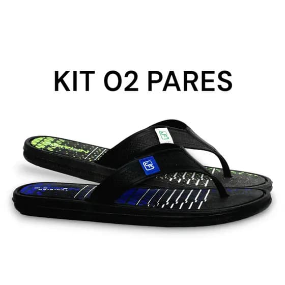 Kit 02 Pares de Chinelos Masculino Infantil Para o Dia a Dia Resistente Antiderrapante Super Oferta