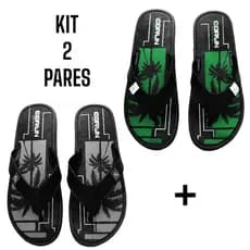 Kit 02 Pares de  Chinelo de Dedo Masculino Emborrachado Oferta