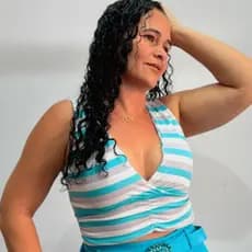 Cropeed Suplex Regata Decote V Com Bojo Feminino