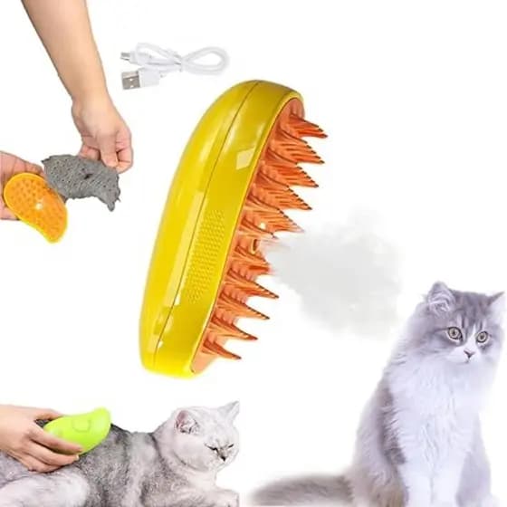Escova Removedora Pelos Caes Gatos Pet Vapor Pente 3 Em 1