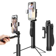 Bastão de Selfie Estabilizador Celular Foto Video 80cm 360