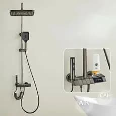 Kit de Chuveiro com LED e Display Digital para Água Quente e Fria