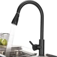 Torneira Monocomando Para Cozinha Pull Down Gourmet Misturador Modos Jato E Chuveirinho Preta