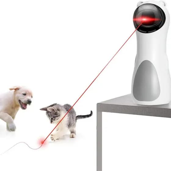 Brinquedo Pet Gato Luz Laser Automático Interativo – USB/Pilha