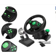 Volante De Vibração Gamer Pro Kp-5815a P/ Xbox360 Pc Ps2 Ps3