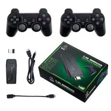 Videogame Stick 10mil 2 Controles Sem Fio Console Portatil Jogos Retro Antigo
