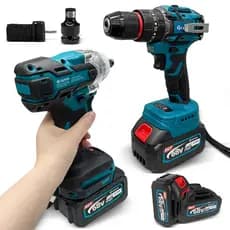 Kit Chave de Fenda Brushless Chave de Impacto + Furadeira de Impacto 68V