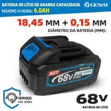 Bateria Li-inon 68v 6000mah 6.0Ah Makita Motosserra Parafuradeira Bateria