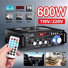 Mini Amplificador de Áudio 600W HIFI Bluetooth FM Radio – Perfeito para Sua Casa ou Carro! 110V/220V