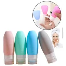 FRASCOS PLÁSTICOS RECARREGÁVEIS P/ PRODUTOS DE HIGIENE, 90ML, CONJ C/ 4 FRASCOS