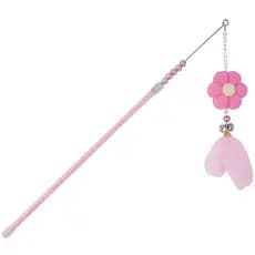Varinha Interativa Para Gatos Brinquedo Pet Com Guizo Corda E Pena Kit 1 2 Ou 3 Unidades