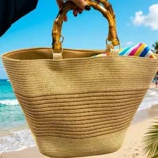Bolsa Praia Feminina - Palha - 28x28cm