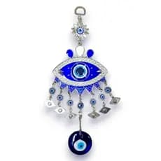 Pendente Decorativo Olho Grego Premium Amuleto Metal Vidro 26cm